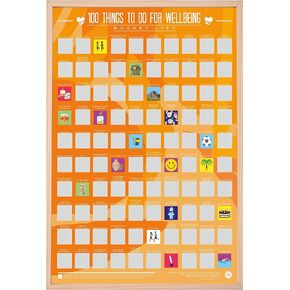 Gift Republic 100 Things To Do For Wellbeing Scratch Off Bucket List Poster