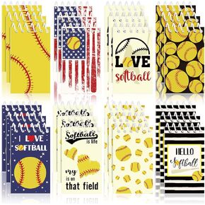 24 Pcs Softball Party Favors Softball Mini Notepads Softball Mini Notebook Sports Small Note Pad 2.36 x 3.94'' Spiral Memo for Softball Sports Party Favors Student Teacher Class Office College School