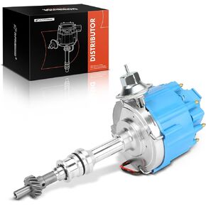موزع إشعال ممتاز مع غطاء ودوار متوافق مع Ford 351C 351M 400 429 460 HEI Distributor 7500 RPM 65K Coil، أزرق