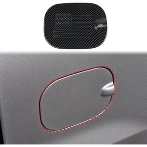 Carbon Fiber Fuel Tank Cover Gas Door Molding Trim For 2019-2023 Chevy Silverado 1500/GMC Sierra 1500