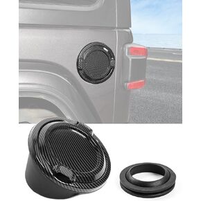 JeCar Fuel Filler Door JL Gas Cap Cover Aluminum Alloy Fuel Tank Door Exterior Accessories Compatible with Jeep Wrangler JL JLU 2018-2023, Carbon Fiber Finish
