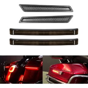 HDBUBALUS Motorcycle Saddlebag Latch Lights + Saddlebag Tail Light Sequential Brake Turn Signals Set Fit for Harley Touring Street Glide Electra Glide Road Glide Road King Ultra Limited 2014-2022 Red