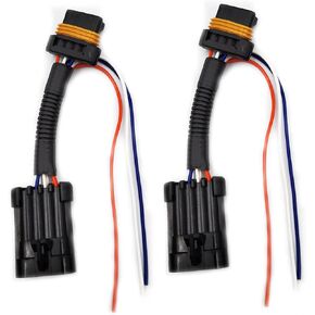 2pcs Compatible with Po-laris RZR 900 1000 XP Turbo Tail Light Power Harness Whip Brake Light License Plate Rear Light Plug and Play 3 Wire Power Harness
