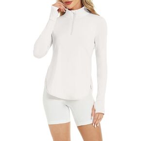 Women's Sun Shirts UPF 50+ Quick Dry Protection Sun Long Sleeve 1/4 Zip Pullover Workout Shirt Tops