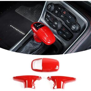 RAZPOY Gear Shift Knob Cover Handle Protector Trim Sticker Interior Accessories Compatible with Dodge Challenger Charger 2015-2023 & Durango 2018-2022, Black