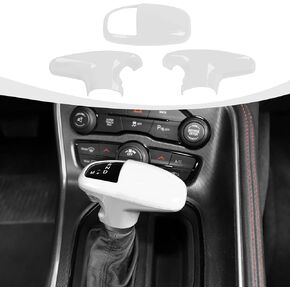 RAZPOY Gear Shift Knob Cover Handle Protector Trim Sticker Interior Accessories Compatible with Dodge Challenger Charger 2015-2023 & Durango 2018-2022, Black