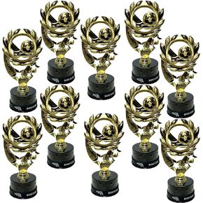 Express Medals 10 Pack of 7 Inch Tall Soccer Trophy Awards Includes Silicone Soccer Wrist Band Awards 10 pk 4106 Boys Girls Trophies Award