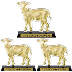 3 Pcs Goat Trophy Recognition Acrylic Funny Goat Office Awards with Engraving Appreciation Employee of The Year Trophy for Coworker Boss Friends Winner Gift, 5.31''