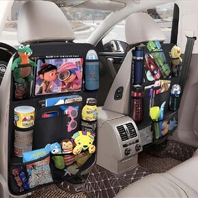 Car Backseat Organizers 2 Pack with Sunglasses holder for Car Experience a clutter-free Back of seat protector for kids feet car seat I Car Organizer for kids I ipad holder for car Backseat