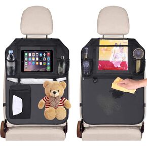 UYYE Kick Mats Car Seat Back Protectors-Premium Car Seat Protector,Back of Seat Organizers 2 Pack & 1 Tissue Box,Car Interior Accessories,Extra Large Car Seat Protector Back of Driver Seat