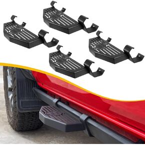 Side Steps Compatible with Bronco w/OEM Rock Rails, Ford Bronco Accessories 4 Door Steps 2021 2022 2023 2024, 4 PCS