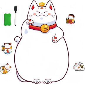 لوح مسح جاف مغناطيسي للثلاجة، ديكورات للثلاجة أو الباب المعدني، يأتي مع قلم تحديد وممحاة واحدة، للأطفال للكتابة والرسم (القطط) in Kuwait