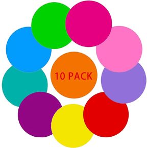 Pincute 10 Pack Dry Erase Dots Circles Sticker for Tables, Larger Sized 11.8 inch Colorful Removable Whiteboard Painting Marker, Essential School Teachers Supplies for Classroom