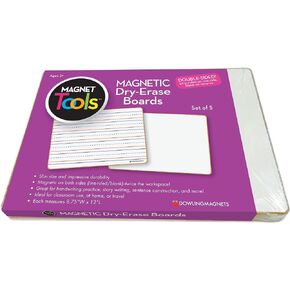 Dowling Magnets Double-sided Magnetic Dry-Erase Board Line-Ruled/Blank, 12"L x 8.75"W each, Set of 5. Magnetic Board for Kids/Small White Board/Small White Board Dry Erase/Mini Whiteboard. Item 735206