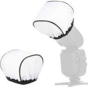 Cosmos 2 Pcs Camera Bounce Flash Diffuser Cover Speedlite Soft Diffuser Cap Mini Flash Sleeves for Camera Speedlight Flash Compatible with Most DSLR Camera Flash Bounce Flash Reflector