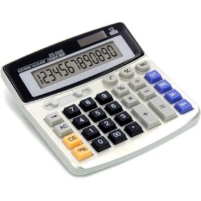 OFFIDIX Office Calculators Desktop Calculator,Basic Calculators, Solar Battery Dual Power Electronic Calculator Portable 12 Digit Large LCD Display Calculator Large Calculator