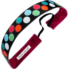 Sweaty Bands Womens Girls Headband for an Active Fitness Lifestyle - Sweat-Wicking Non-Slip Velvet-Lined Stylish Fitness Hairband - Let's Clown Around Black Multicolored 1-Inch