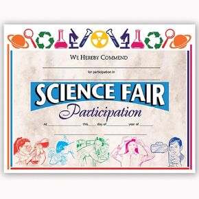 Hayes Science Fair Awards and Incentives Certificate, 11 x 8-1/2 inches, Paper, Pack of 30