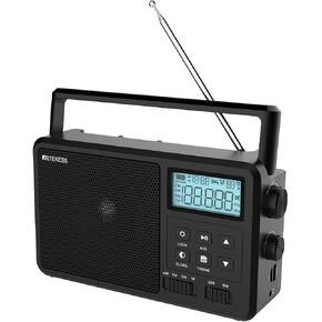 Retekess TR638 AM FM Radio Portable, Shortwave Radio, External Antenna Jack, Adjustable Display, Timer Switch, USB Micro SD, Digital Radio for Home