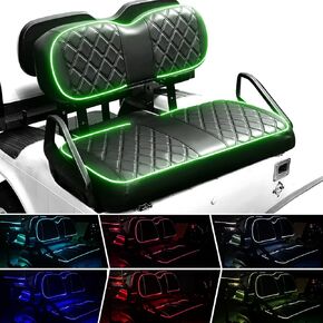NOKINS Golf Cart Seat Covers Kit for EZGO/Club Car/Yamaha Regular Seat Cushion,No Staple Replacement Seat Cover,Black