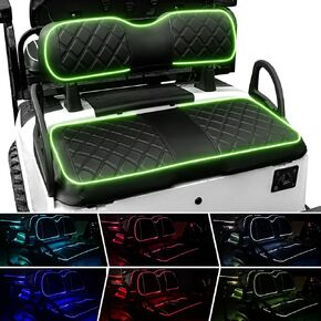 NOKINS Golf Cart Seat Covers Kit for EZGO/Club Car/Yamaha Regular Seat Cushion,No Staple Replacement Seat Cover,Black