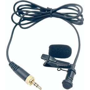 Lavalier Lapel Microphone 3.5mm Compatible with Sennheiser Wireless System Bodypack Transmitter Omnidirectional Condenser Mic for YouTube, Interview, Studio, Video Recording, 5ft/1.5M