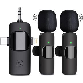 ميكروفون لاسلكى 3 في 1 لهواتف iPhone، iPad، Android.Camera، ميكروفون لاسلكي USB-C لهواتف iPhone، ميكروفون صغير للتسجيل، البث المباشر، YouTube، Facebook، TikTok، Vlog