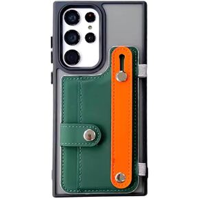 for Galaxy S24 Ultra Case Wallet with Credit Card Holder & Crossbody Strap, Full-Body Heavy Duty Anti-Scratched Case for Samsung Galaxy S24 Ultra Black