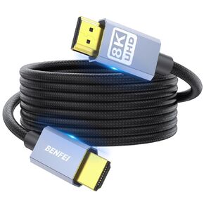 BENFEI HDMI to HDMI Cable, 4K@144Hz, 8K@60Hz, HDMI 2.1, 48Gbps, Aluminum Shell, Nylon Braided