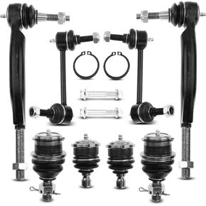 A-Premium Set of 8, Rear Sway Bar Link, Front Upper Lower Ball Joint, Outer Tie Rod End, Compatible with Chevrolet Trailblazer (EXT), SSR, GMC Envoy (XL/XUV), Buick Rainier, Isuzu Ascender, Saab 9-7x