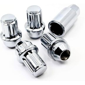 Set of 4 Veritek 14x2.0mm 2.0 Inch Length 22mm Key Hex Chrome Large Acorn Conical Seat Wheel Locks for Ford F-150 Expedition Lincoln Navigator Factory Wheels