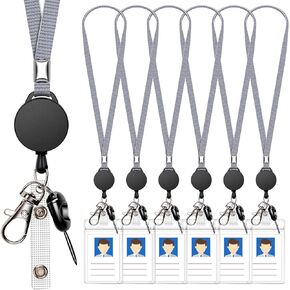 3 Pack Neck Lanyard with ID Badge Holder, Office Strap Lanyards, Stainless Metal Swivel Hook for Name Tag, Badge Holders, Keychains, Card, Black in Kuwait