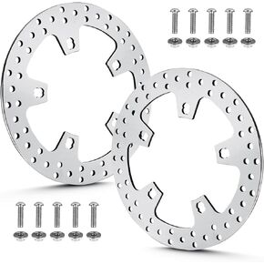 11.8" Front Brake Disc Rotor & Pads w/Bolts for Harley Davidson Road King/Street Glide/Road Glide/Electra Glide/Tour Glide/Ultra Limited 2015 2016 2017 2018 2019 2020 2021 2022-2 Pc Polished