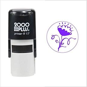 Earth Flower 2000 Plus Self Inking Rubber Stamp -Violet Ink / 9/16" Stamp Impression