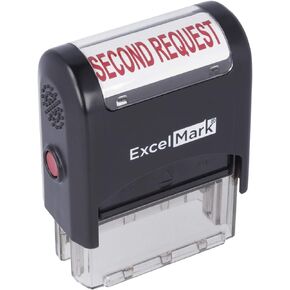 Second Request Self Inking Rubber Stamp - Red Ink