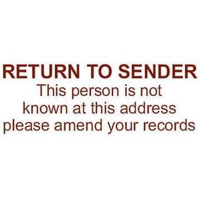 Return to Sender - This Person is not Known at This Address Rubber Stamp | Red Ink Return to Sender Stamp | Self Inking Stamp for Use in Schools, Home and Office