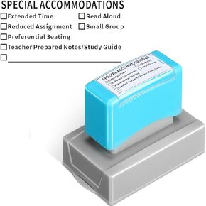 1 Pc Special Accommodations Self Inking Stamp for Teachers SPED Modifications Rubber Stamp First Day of School Teacher Stamps Teacher Back to School Dormitory Supplies (Blue)