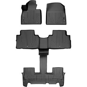 SMARTLINER Custom Fit Floor Mat Black 2 Row Liner Set Compatible with 2020-2023 Hyundai Palisade w/Bucket Seats