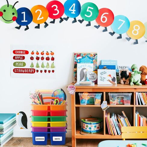 12 Pieces Colorful Portable Plastic Storage Caddy for Kids 3 Compartment Caddies with Handles Storage Box for School Classroom Art Teacher Office Supplies,8.46 x 9.25 x 5.12 Inches in Saudi Arabia