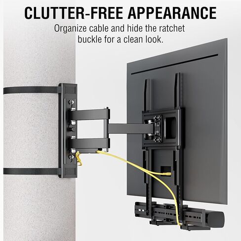 CondoMounts SBG8084 Universal Pillar Sound Bar Mount | Customized Size to FIT All-Brands | Easy Installation Above & Below TV | Holds 30lbs | Mounting Hardware Provided in Kuwait