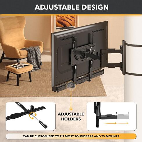 CondoMounts SBG8084 Universal Pillar Sound Bar Mount | Customized Size to FIT All-Brands | Easy Installation Above & Below TV | Holds 30lbs | Mounting Hardware Provided in Kuwait