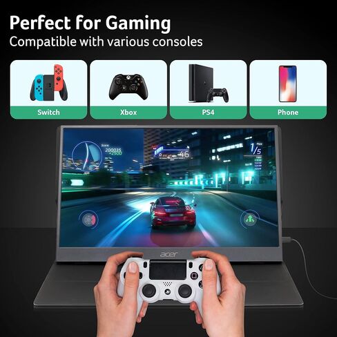 Acer PM141Q biux 13.3" Full HD (1920 x 1080) IPS Portable Monitor Ultra Slim Portable Design 1 x USB 3.1 Type-C Port & 1 x Mini HDMI (USB Type-C and Mini HDMI Cable Included),Black in Saudi Arabia