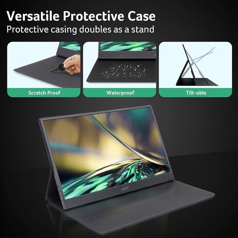 Acer PM141Q biux 13.3" Full HD (1920 x 1080) IPS Portable Monitor Ultra Slim Portable Design 1 x USB 3.1 Type-C Port & 1 x Mini HDMI (USB Type-C and Mini HDMI Cable Included),Black in Saudi Arabia