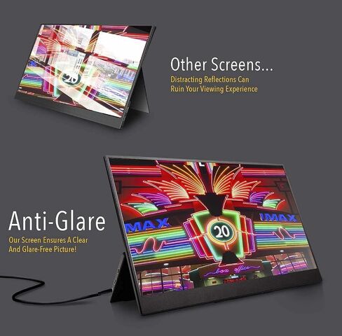 شاشة SideTrak Solo Pro المحمولة مقاس 15.8 بوصة - شاشة IPS LED مضادة للتوهج FHD 1080P، شاشة مزدوجة، لأجهزة Mac، الكمبيوتر الشخصي، أجهزة الكمبيوتر المحمولة Chrome، وحدات التحكم في الألعاب، طاقة USB أو Mini HDMI، منفذ عرض مزدوج، مكبرات صوت، وHDR in Kuwait