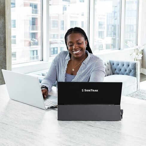 SideTrak Solo Pro 15.8" Portable Monitor - FHD 1080P LED Anti-Glare IPS Screen, Dual Display, for Mac, PC, Chrome Laptops, Game Consoles, USB or Mini HDMI Power, Double DisplayPort, Speakers, and HDR in Kuwait