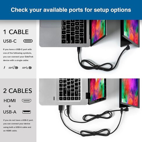 SideTrak Solo Pro 15.8" Portable Monitor - FHD 1080P LED Anti-Glare IPS Screen, Dual Display, for Mac, PC, Chrome Laptops, Game Consoles, USB or Mini HDMI Power, Double DisplayPort, Speakers, and HDR in Kuwait