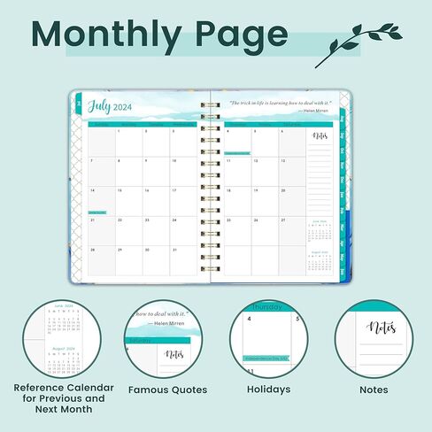 مخطط 2024-2025 - مخطط شهري أسبوعي 2024-2025، يوليو 2024 - يونيو 2025، 6.4 بوصة × 8.43 بوصة، مخطط 2024-2025 يوميًا أسبوعيًا وشهريًا in Kuwait