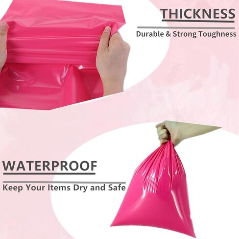 رسائل بريد بولي مقاس 6 × 9 بوصة، 200 حزمة من أكياس الشحن الوردية الساخنة، مظاريف بريدية سميكة قوية ذاتية اللصق مقاومة للماء والتمزق، عبوات بوتيك بريدية للأعمال الصغيرة للملابس والمجوهرات in Kuwait