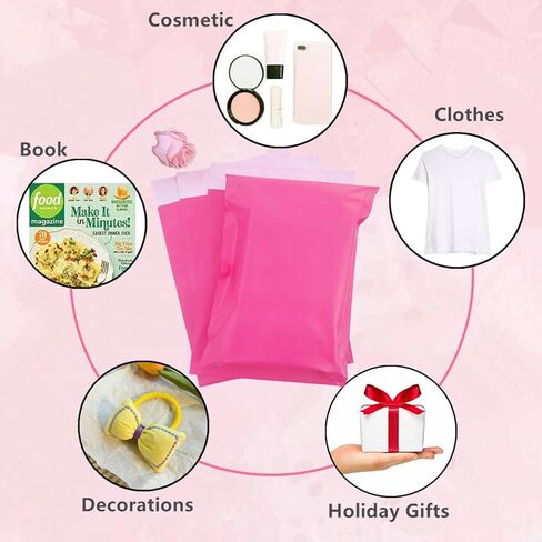 رسائل بريد بولي مقاس 6 × 9 بوصة، 200 حزمة من أكياس الشحن الوردية الساخنة، مظاريف بريدية سميكة قوية ذاتية اللصق مقاومة للماء والتمزق، عبوات بوتيك بريدية للأعمال الصغيرة للملابس والمجوهرات in Kuwait