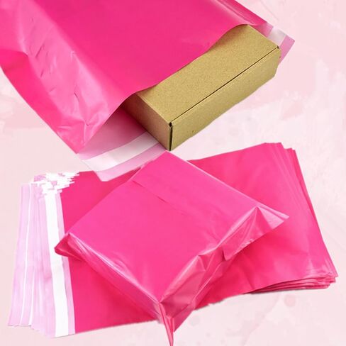 رسائل بريد بولي مقاس 6 × 9 بوصة، 200 حزمة من أكياس الشحن الوردية الساخنة، مظاريف بريدية سميكة قوية ذاتية اللصق مقاومة للماء والتمزق، عبوات بوتيك بريدية للأعمال الصغيرة للملابس والمجوهرات in Kuwait